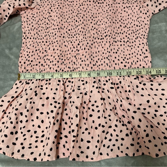 beachlunchlounge New Lauren Polka Dot Rayon Smocked Top S/P Pink - Picture 11 of 16